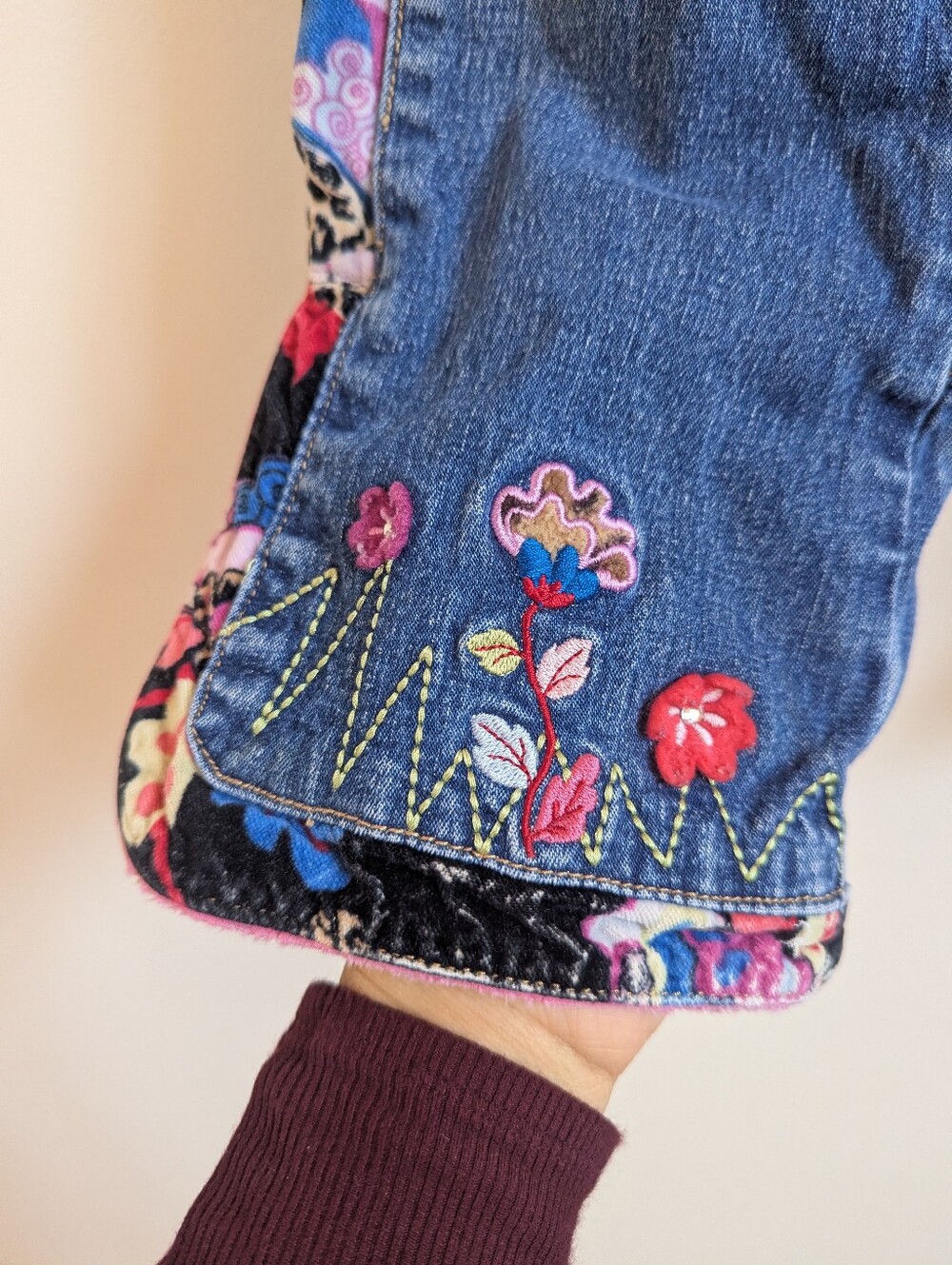 Vtg Y2K 6-7 Girls Children's Place Applique Flower Flare - Picture 2 of 6